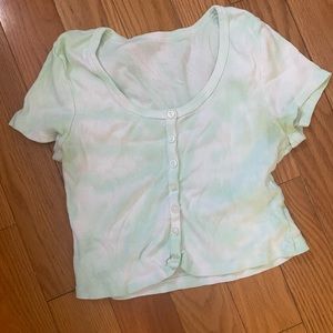 🎉 3/$10 Tie Dye Button Up Crop Top